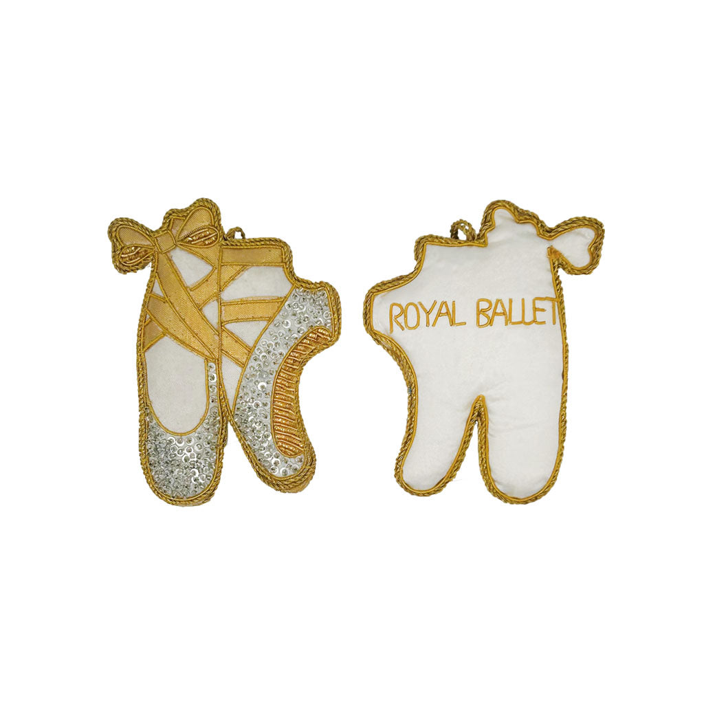 Silver and Gold Ballet Shoes Decoration