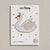 embroidered Iron on Swan patch on white card with stars on a white background