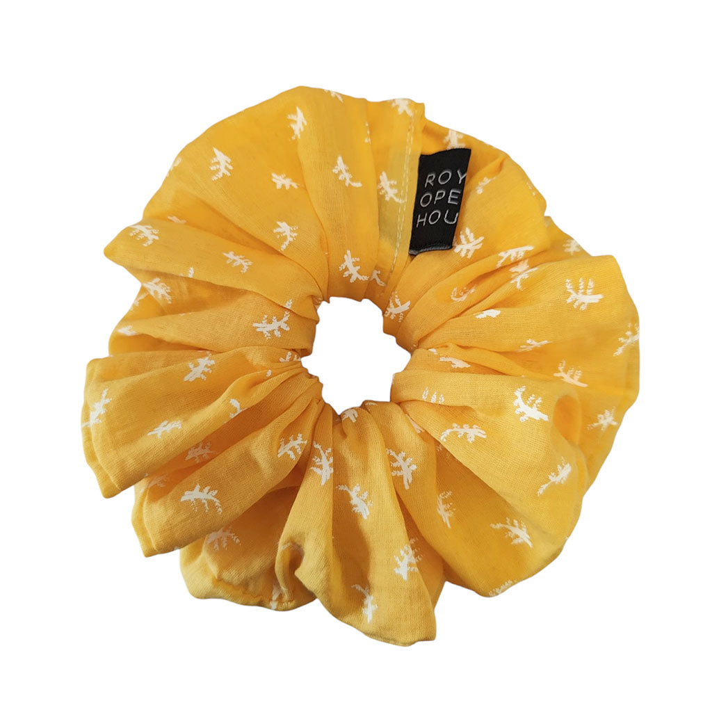 Tosca Scrunchie in Yellow with white detail