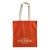 Burned orange tote bag with 'Royal Opera House, Cicoria, Angela Hartnett' branding with cream straps on a white background