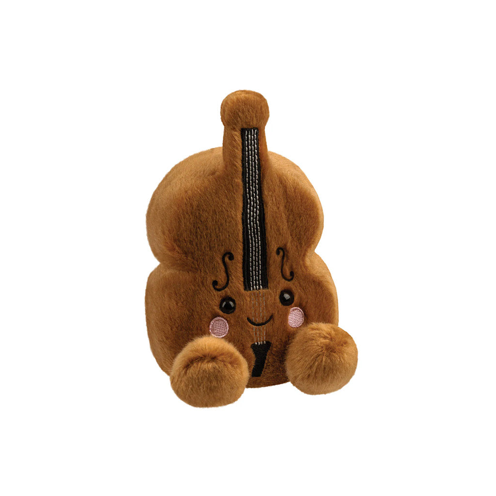 violin shaped plush soft toy on a white background
