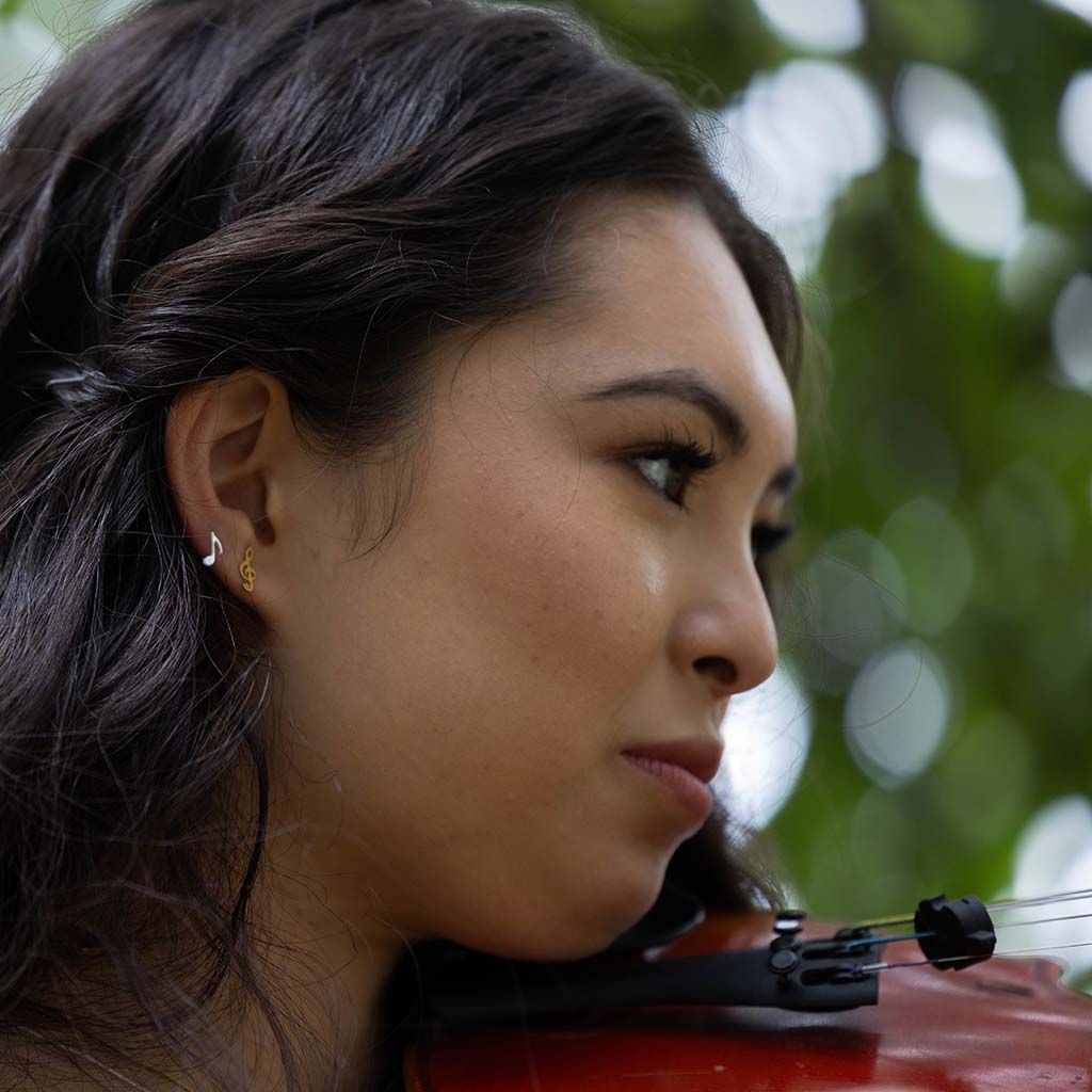 Treble Clef Stud Earrings