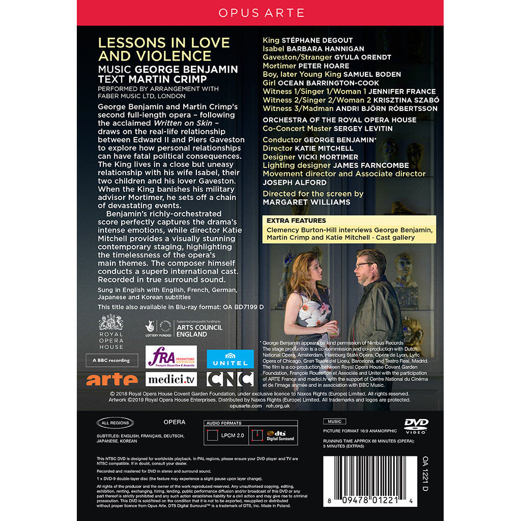 Benjamin: Lessons in Love and Violence DVD (The Royal Opera) Back