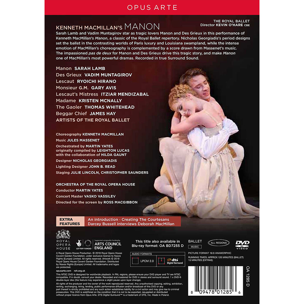 Manon DVD (The Royal Ballet) 2018 Back