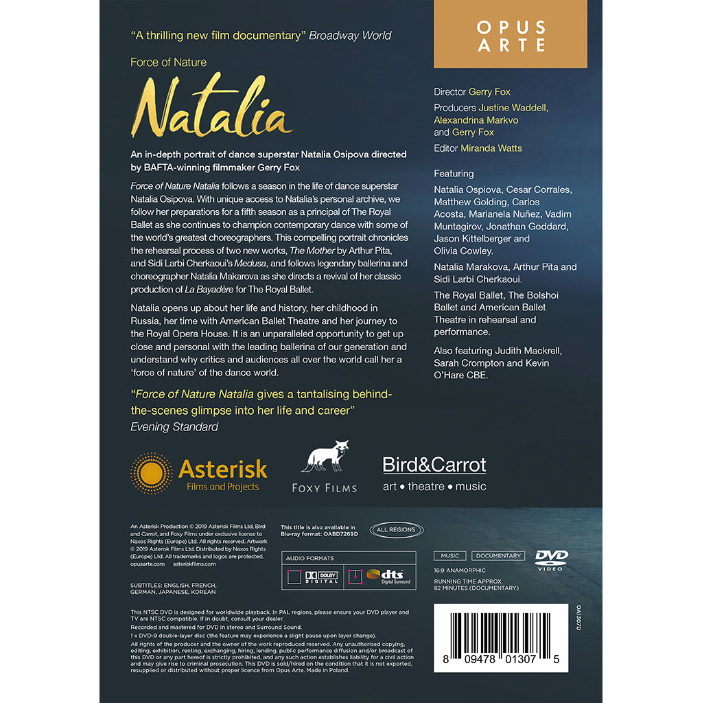 Force of Nature Natalia DVD Back