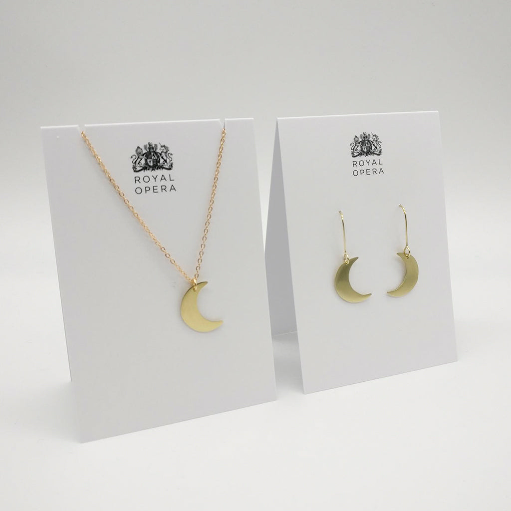 Magic Flute Half Moon Necklace And Earrings